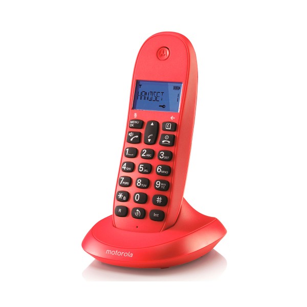 Motorola c1001lb+ cereza teléfono inalámbrico con manos libres integrado
