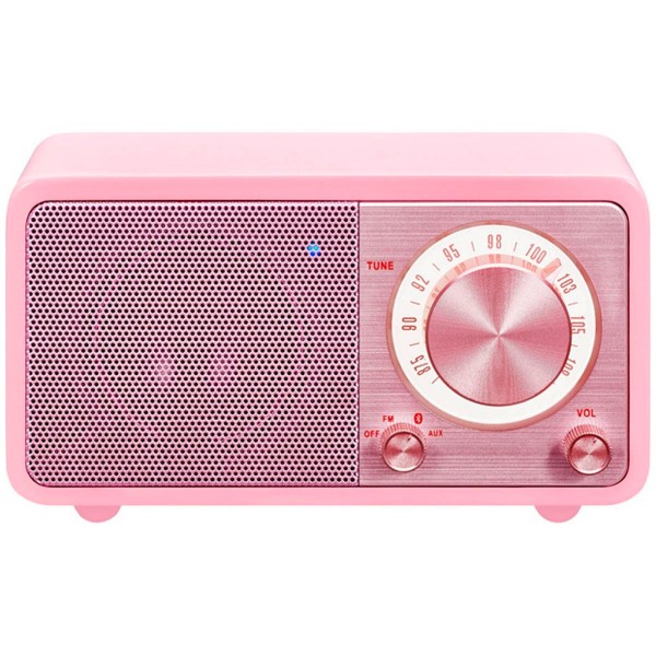 Sangean wr-7 rosa radio analógica sobremesa fm bluetooth batería li-ion recargable