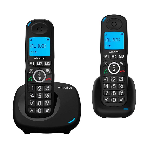 Alcatel XL535 dúo negro teléfonos fijos inalámbricos pantalla retroiluminada